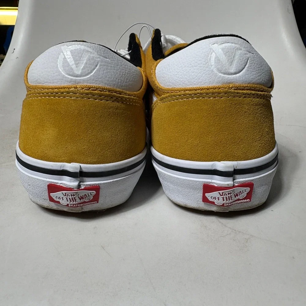 Vans Rowley Skateboarding Shoes Mens 11.5 Mustard Yellow Suede Canvas Sneakers